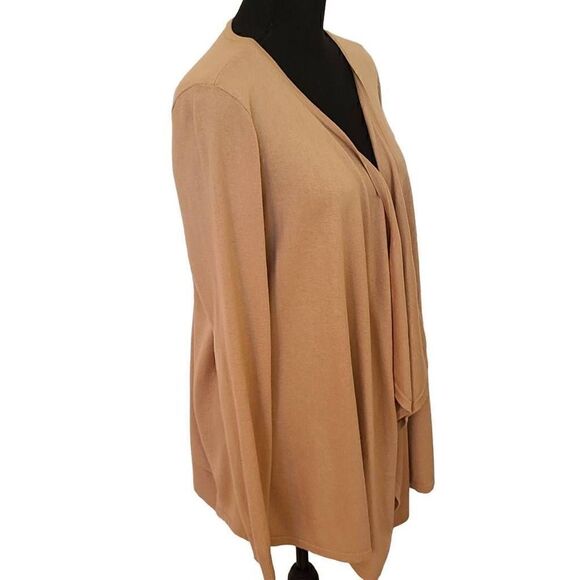 Michael Kors Womens Beige Waterfall Long Sleeved Cardigan Sweater Size Small - Picture 2 of 9